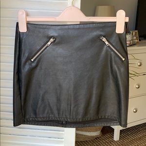 Black leather skirt